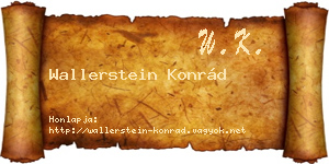 Wallerstein Konrád névjegykártya
